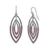 2028 Jewelry Triple Oval Layered Crystal Drop Earrings