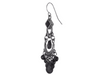 1928 Jewelry Black Crescent Briolette Chandelier Earrings