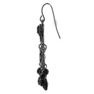 1928 Jewelry Black Crescent Briolette Chandelier Earrings