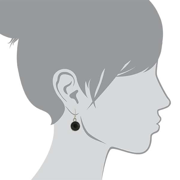 1928 Jewelry Classic Round Black Drop Earrings