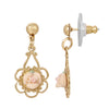 1928 Jewelry Porcelain Rose Drop Earrings