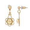 1928 Jewelry Porcelain Rose Drop Earrings