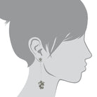 1928 Jewelry Linked Round Crystal Clusters Dangling Post Earrings