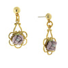 1928 Jewelry Porcelain Rose Drop Earrings