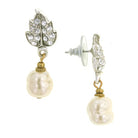 Antiquities Couture Crystal Baroque Faux Pearl Drop Post Earrings