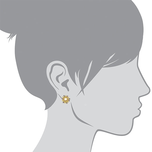 1928 Jewelry Rosabella Pink Faux Pearl & Light Amethyst Crystal Button Earrings