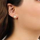 2028 Jewelry Faux Peach Pearl Stud Earrings 8Mm