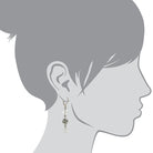 2028 Jewelry White Cats Eye Crystal Fireball Drop Earrings