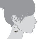 2028 Jewelry Flower Teardrop Hoop Earrings