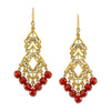 T.R.U. Carnelian Gemstones Chevron Chandelier Earrings