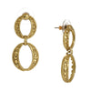 1928 Jewelry Faux Marcasite Doubled Circle Linked Dangle Earrings