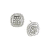1928 Jewelry Square Pave Crystal Button Earrings
