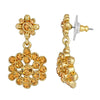 2028 Jewelry Floral Cluster Crystal Drop Post Earrings