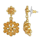 2028 Jewelry Floral Cluster Crystal Drop Post Earrings