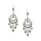 1928 Jewelry Hematite Crystal Filigree Statement Teardrop Earrings