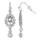 Soft Yellow Teardrop And Crystal Dangle Earrings
