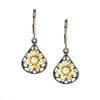 1928 Jewelry Flower Spirit Crystal Cluster Drop Earrings