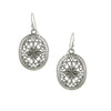 1928 Jewelry Silver Filigree Oval Drop Earrings