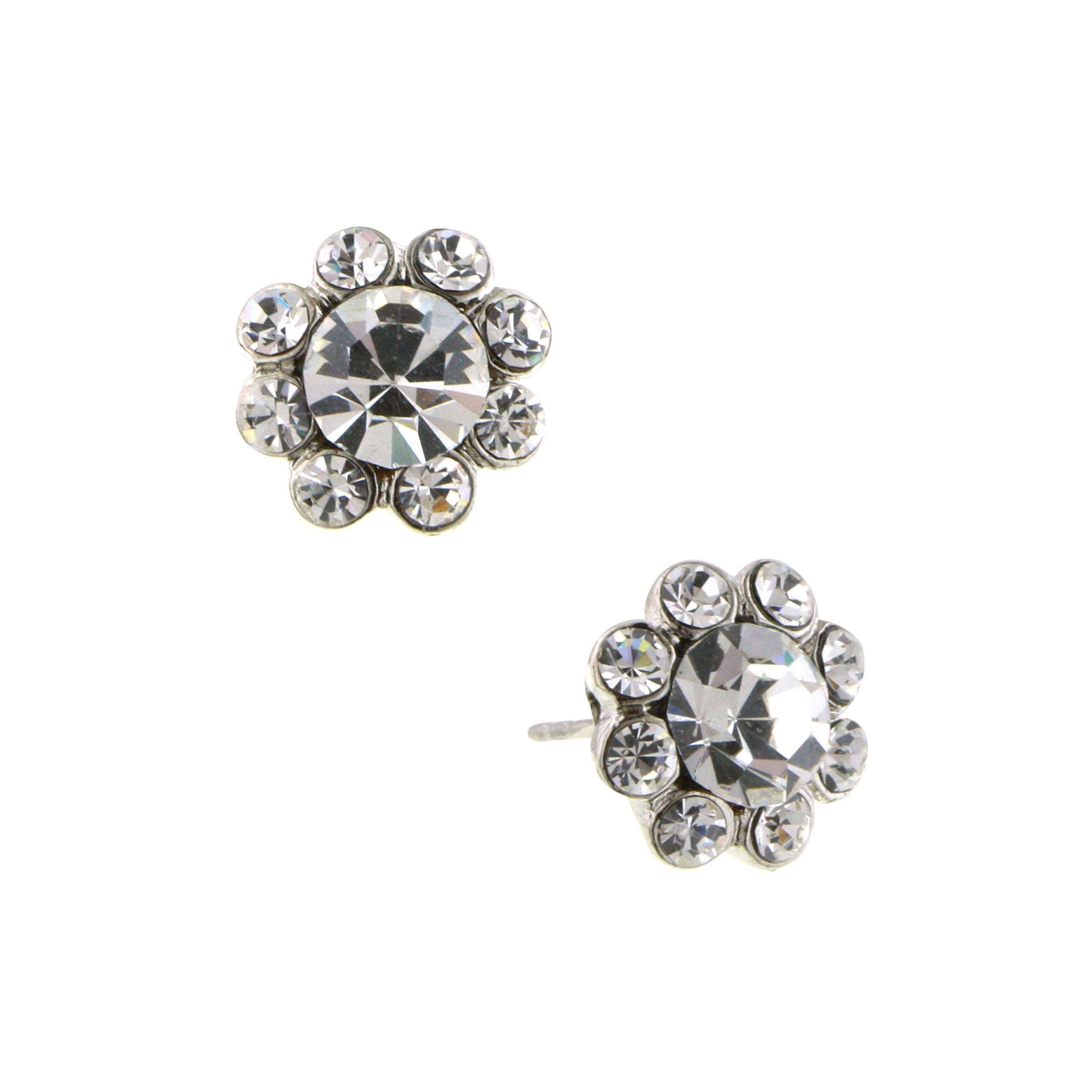 1928 Jewelry Crystal Flower Stud Earrings