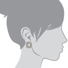 1928 Jewelry Crystal Octagon Button Earrings