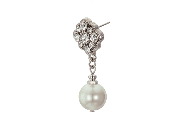 1928 Bridal Faux Pearl And Crystal Drop Earrings