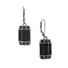 2028 Jewelry Black Round & Baguette Crystal Octagon Drop Earrings