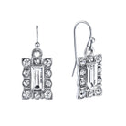 1928 Jewelry Crystal Rectangle Drop Earrings