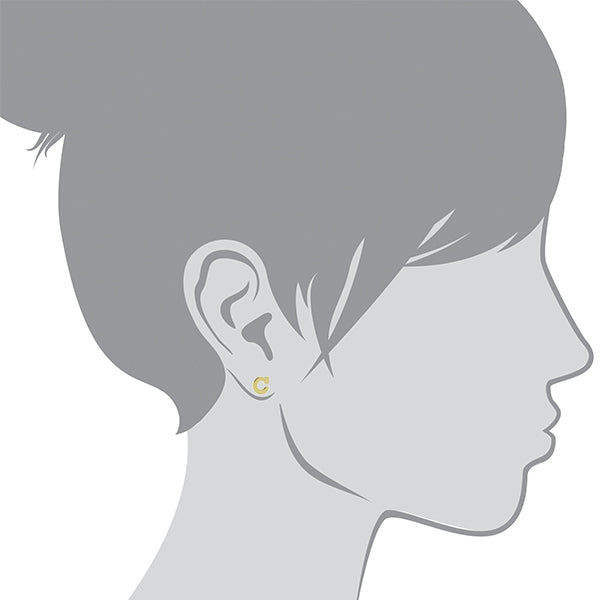 1928 Jewelry Gold Initial Button Earrings