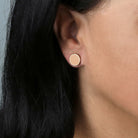 1928 Jewelry Large Round Peach Enamel Button Earrings