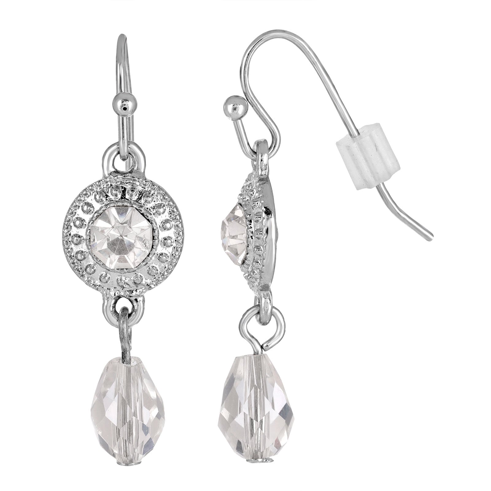 2028 Jewelry Multi Crystal Drop Fish Hook Earrings