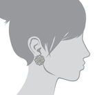 Antiquities Couture Pave Crystal Button Earrings