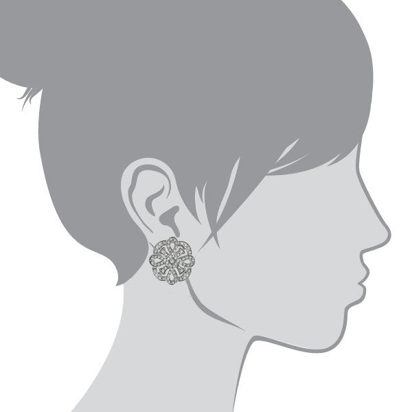Antiquities Couture Pave Crystal Button Earrings