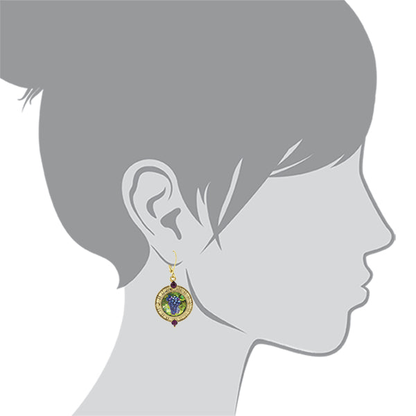 1928 Jewelry Winery Purple Grapes Amethyst Stone Accent Drop Earrings