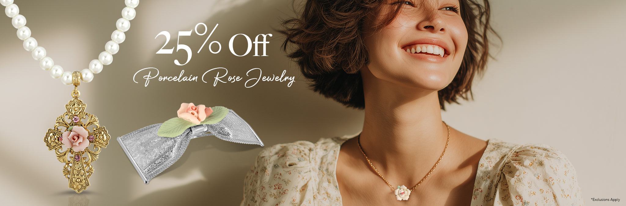 25% Off Porcelain Rose Jewelry