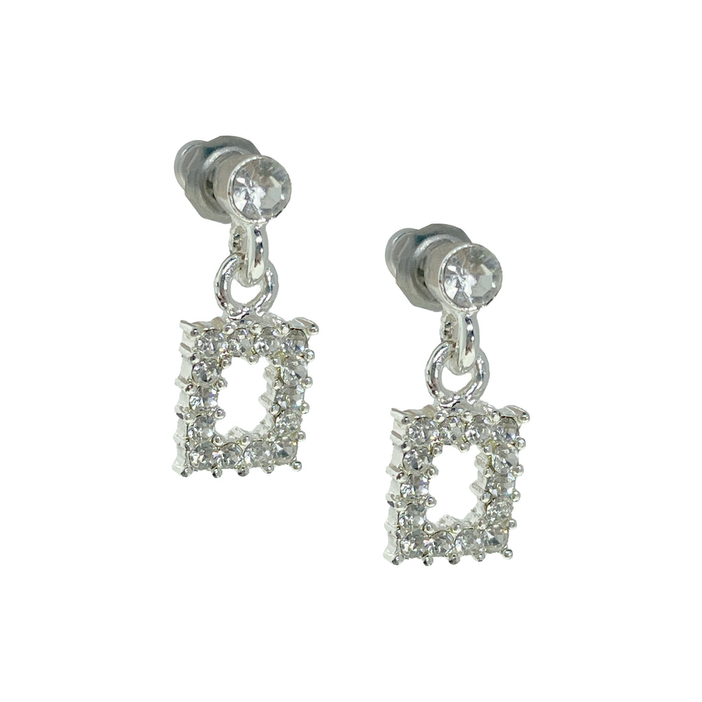 1928 Jewelry Austrian Crystal Rectangular Post Drop Earrings