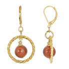 1928 Jewelry Genuine Round Gemstone Rope Hoop Earrings