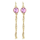 2028 Jewelry Crystal Chain Drop Wire Earrings