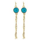 2028 Jewelry Crystal Chain Drop Wire Earrings