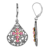 Crystal Cross Filigree Fan Earrings
