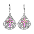 1928 Jewelry Filigree Fan Austrian Crystal Cross Earrings