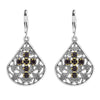 Crystal Cross Filigree Fan Earrings