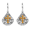 Crystal Cross Filigree Fan Earrings