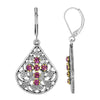 Crystal Cross Filigree Fan Earrings