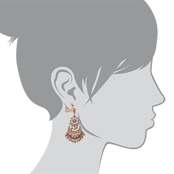 1928 Jewelry Burnt Copper Light Topaz Crystal Chandelier Clip On Earrings