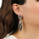 1928 Jewelry Fusion :Lux Stone Large 2 Part Marquise Earrings