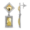 1928 Jewelry Fusion Lux Double Drop Square Earrings