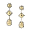 1928 Jewelry Fusion Lux Faceted Stone Triple Dangle Earrings