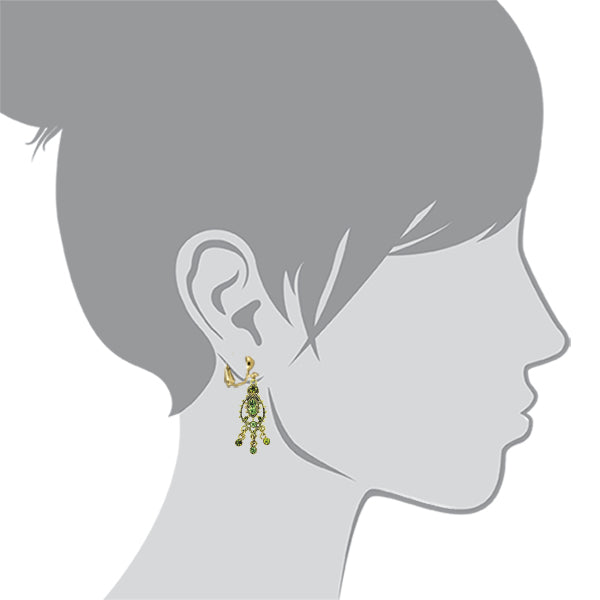 1928 jewelry moroccan green tribal clip on earrings