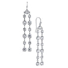 1928 Bridal Genuine Clear Austrian Crystal Linear Drop Earrings