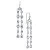 1928 Bridal Genuine Clear Austrian Crystal Linear Drop Earrings